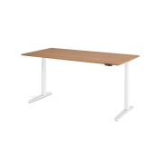 Sitz-Steh-Schreibtisch VXBHM, elektrisch h&ouml;henverstellbar, 129cm (H), 200x100cm (BxT), nussbaum / wei&szlig;