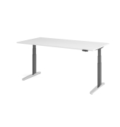 Sitz-Steh-Schreibtisch VXBHM, elektrisch h&ouml;henverstellbar, 129cm (H), 200x100cm (BxT), wei&szlig; / graphit