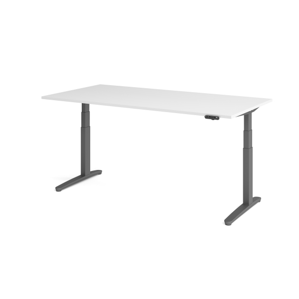 4032062171349 - HAMMERBACHER XBHM2E elektrisch höhenverstellbarer Schreibtisch weiß rechteckig C-Fuß-Gestell grau 2000 x 1000 cm