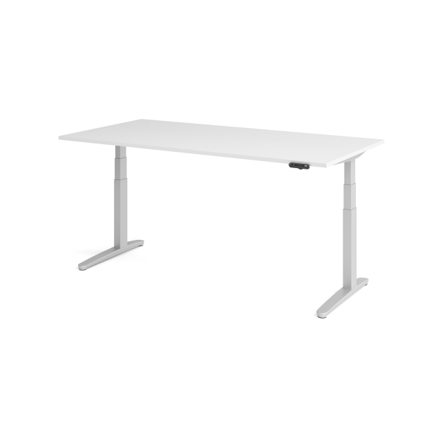 4032062171356 - Sitz-Steh-Schreibtisch VXBHM elektrisch höhenverstellbar 129cm (H) 200x100cm (BxT) Weiß   silber 4032062171356 Hammerbacher