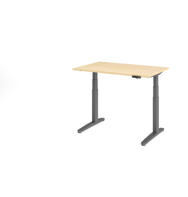 Sitz-Steh-Schreibtisch VXBHM, elektrisch h&ouml;henverstellbar, 129cm (H), 120x80cm (BxT), ahorn / graphit