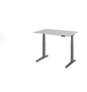 Sitz-Steh-Schreibtisch VXBHM, elektrisch h&ouml;henverstellbar, 129cm (H), 120x80cm (BxT), grau / graphit