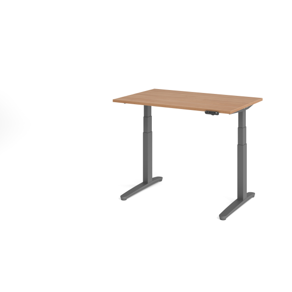 4032062171523 - Sitz-Steh-Schreibtisch VXBHM elektrisch höhenverstellbar 129cm (H) 120x80cm (BxT) Nussbaum   graphit 4032062171523 Hammerbac