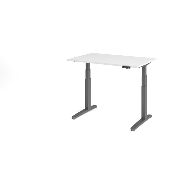 4032062171547 - Sitz-Steh-Schreibtisch VXBHM elektrisch höhenverstellbar 129cm (H) 120x80cm (BxT) Weiß   graphit 4032062171547 Hammerbacher