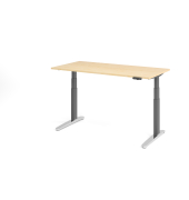 Sitz-Steh-Schreibtisch VXBHM, elektrisch h&ouml;henverstellbar, 129cm (H), 160x80cm (BxT), ahorn / graphit
