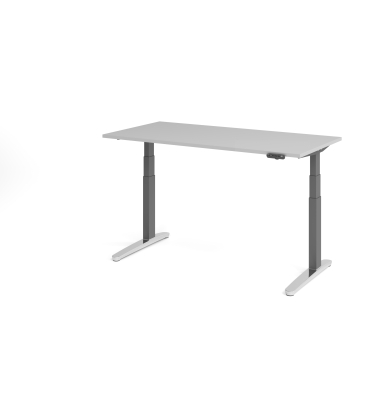 Sitz-Steh-Schreibtisch VXBHM, elektrisch h&ouml;henverstellbar, 129cm (H), 160x80cm (BxT), grau / graphit