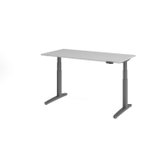 Sitz-Steh-Schreibtisch VXBHM, elektrisch h&ouml;henverstellbar, 129cm (H), 160x80cm (BxT), grau / graphit