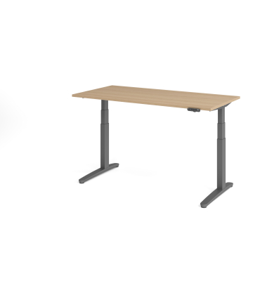 Sitz-Steh-Schreibtisch VXBHM, elektrisch h&ouml;henverstellbar, 129cm (H), 160x80cm (BxT), eiche / graphit