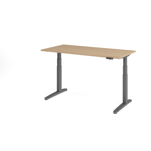 4032062171714 - Sitz-Steh-Schreibtisch VXBHM elektrisch höhenverstellbar 129cm (H) 160x80cm (BxT) Eiche   graphit 4032062171714 Hammerbacher