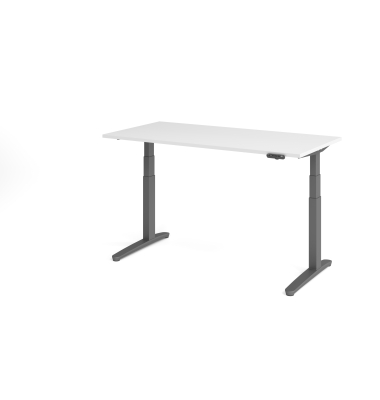 Sitz-Steh-Schreibtisch VXBHM, elektrisch h&ouml;henverstellbar, 129cm (H), 160x80cm (BxT), wei&szlig; / graphit