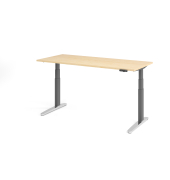 Sitz-Steh-Schreibtisch VXBHM, elektrisch h&ouml;henverstellbar, 129cm (H), 180x80cm (BxT), ahorn / graphit