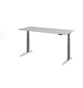 Sitz-Steh-Schreibtisch VXBHM, elektrisch h&ouml;henverstellbar, 129cm (H), 180x80cm (BxT), grau / graphit