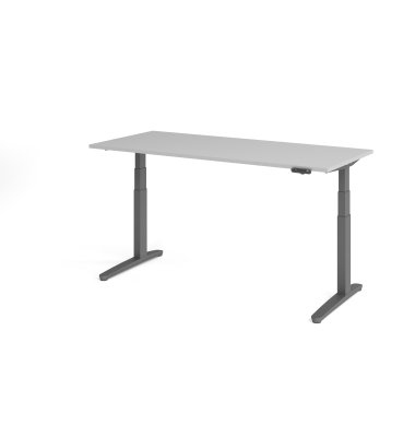 Sitz-Steh-Schreibtisch VXBHM, elektrisch h&ouml;henverstellbar, 129cm (H), 180x80cm (BxT), grau / graphit