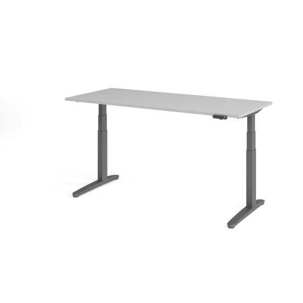 4032062171813 - HAMMERBACHER XBHM19 elektrisch höhenverstellbarer Schreibtisch lichtgrau rechteckig C-Fuß-Gestell grau 1800 x 800 cm