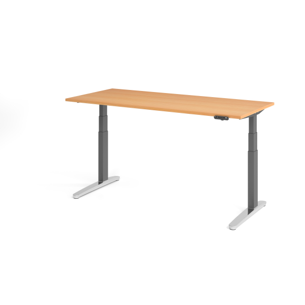 4032062171820 - Sitz-Steh-Schreibtisch VXBHM elektrisch höhenverstellbar 129cm (H) buche   graphit 4032062171820 Hammerbacher