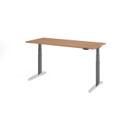 Sitz-Steh-Schreibtisch VXBHM, elektrisch h&ouml;henverstellbar, 129cm (H), 180x80cm (BxT), nussbaum / graphit
