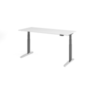 Sitz-Steh-Schreibtisch VXBHM, elektrisch h&ouml;henverstellbar, 129cm (H), 180x80cm (BxT), wei&szlig; / graphit