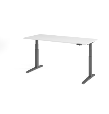 Sitz-Steh-Schreibtisch VXBHM, elektrisch h&ouml;henverstellbar, 129cm (H), 180x80cm (BxT), wei&szlig; / graphit