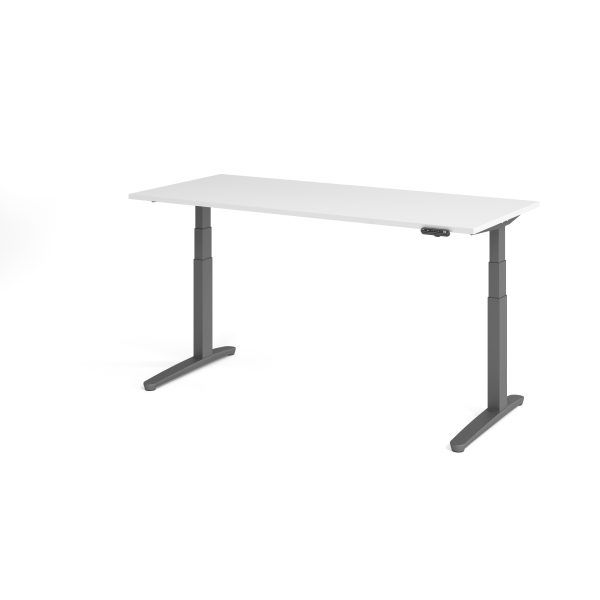 4032062171899 - Sitz-Steh-Schreibtisch VXBHM elektrisch höhenverstellbar 129cm (H) 180x80cm (BxT) Weiß   graphit 4032062171899 Hammerbacher