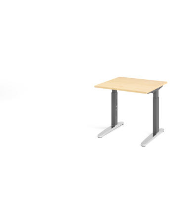 Schreibtisch VXB, manuell h&ouml;henverstellbar, 85cm (H), 80x80cm (BxT), ahorn / graphit