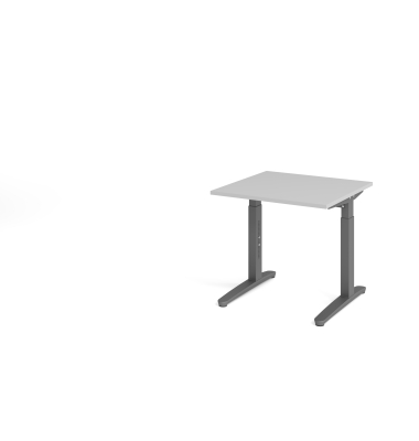 Schreibtisch VXB, manuell h&ouml;henverstellbar, 85cm (H), 80x80cm (BxT), grau / graphit