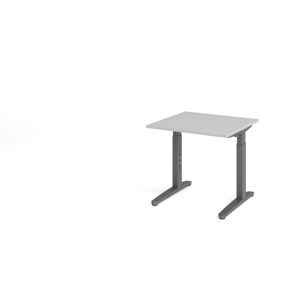4032062171981 - eurokraft pro ANNY - Schreibtisch mit C-Fußgestell höhenverstellbar 650 - 850 mm Breite 800 mm lichtgrau   graphit
