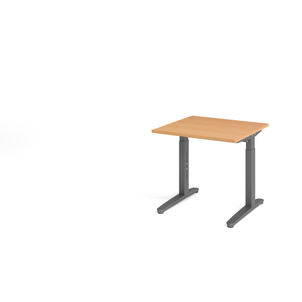 4032062172001 - eurokraft pro ANNY - Schreibtisch mit C-Fußgestell höhenverstellbar 650 - 850 mm Breite 800 mm Buche   graphit