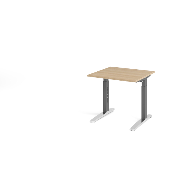 4032062172018 - Schreibtisch VXB manuell höhenverstellbar 85cm (H) 80x80cm (BxT) Eiche   graphit 4032062172018 Hammerbacher