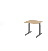 Schreibtisch VXB, manuell h&ouml;henverstellbar, 85cm (H), 80x80cm (BxT), eiche / graphit