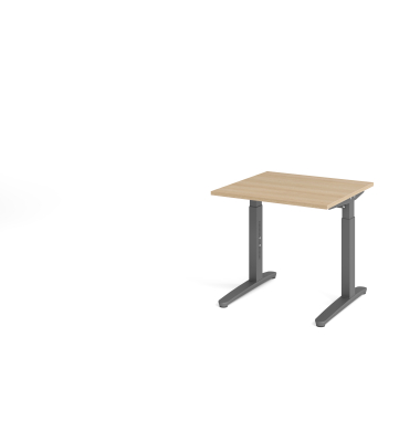Schreibtisch VXB, manuell h&ouml;henverstellbar, 85cm (H), 80x80cm (BxT), eiche / graphit