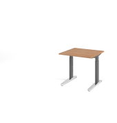 Schreibtisch VXB, manuell h&ouml;henverstellbar, 85cm (H), 80x80cm (BxT), nussbaum / graphit