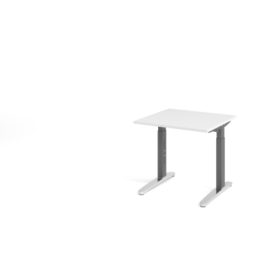 Schreibtisch VXB, manuell h&ouml;henverstellbar, 85cm (H), 80x80cm (BxT), wei&szlig; / graphit