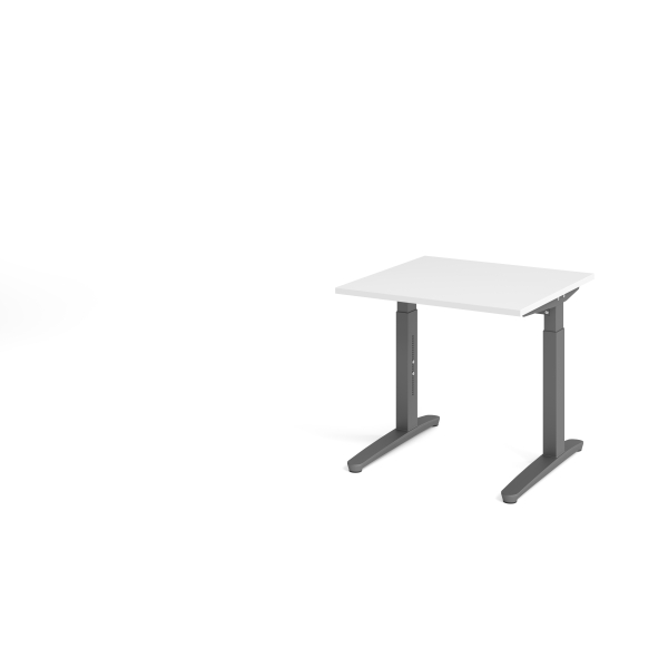 4032062172063 - eurokraft pro ANNY - Schreibtisch mit C-Fußgestell höhenverstellbar 650 - 850 mm Breite 800 mm weiß   graphit