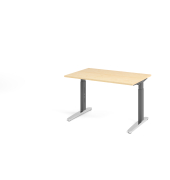 Schreibtisch VXB, manuell h&ouml;henverstellbar, 85cm (H), 120x80cm (BxT), ahorn / graphit