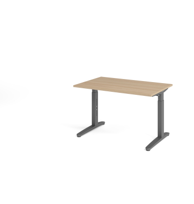 Schreibtisch VXB, manuell h&ouml;henverstellbar, 85cm (H), 120x80cm (BxT), eiche / graphit