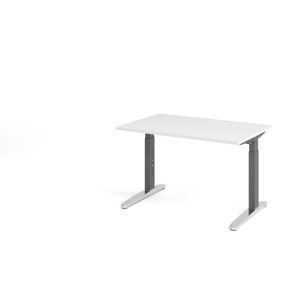4032062172360 - Schreibtisch VXB manuell höhenverstellbar 85cm (H) 120x80cm (BxT) Weiß   graphit 4032062172360 Hammerbacher