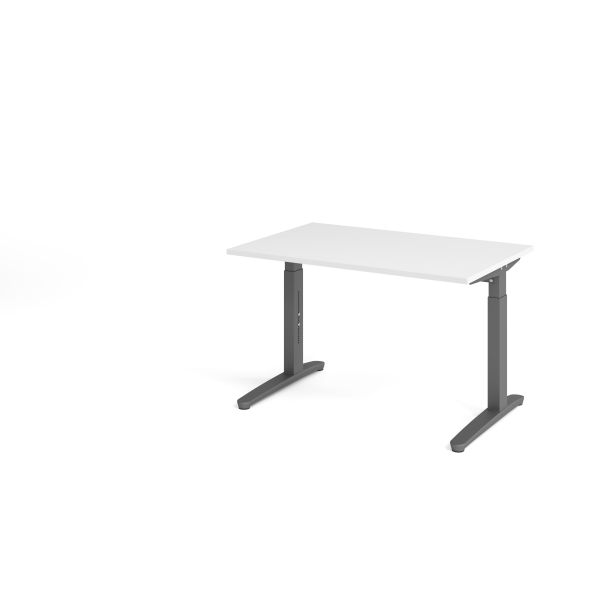 4032062172377 - eurokraft pro ANNY - Schreibtisch mit C-Fußgestell höhenverstellbar 650 - 850 mm Breite 1200 mm weiß   graphit