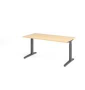 Schreibtisch VXB, manuell h&ouml;henverstellbar, 85cm (H), 160x80cm (BxT), ahorn / graphit