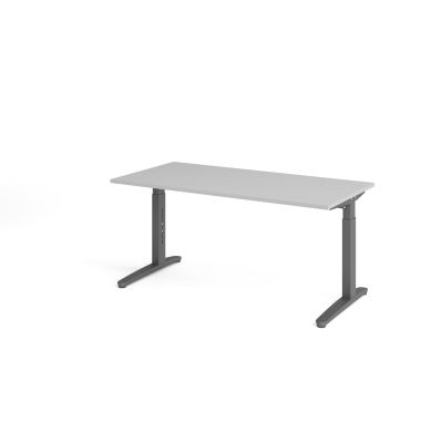 Schreibtisch VXB, manuell h&ouml;henverstellbar, 85cm (H), 160x80cm (BxT), grau / graphit