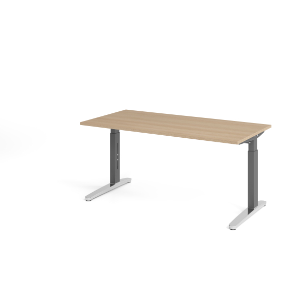 4032062172469 - Schreibtisch VXB manuell höhenverstellbar 85cm (H) 160x80cm (BxT) Eiche   graphit 4032062172469 Hammerbacher