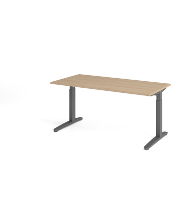 Schreibtisch VXB, manuell h&ouml;henverstellbar, 85cm (H), 160x80cm (BxT), eiche / graphit