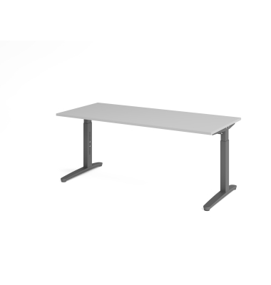 Schreibtisch VXB, manuell h&ouml;henverstellbar, 85cm (H), 180x80cm (BxT), grau / graphit