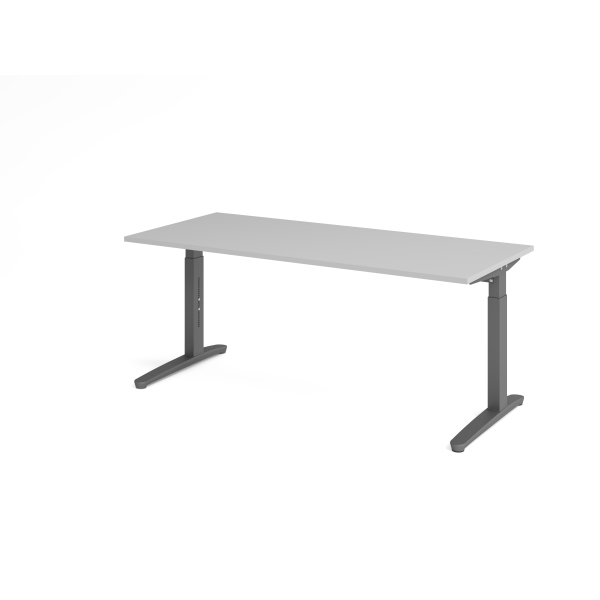 4032062172575 - eurokraft pro ANNY - Schreibtisch mit C-Fußgestell höhenverstellbar 650 - 850 mm Breite 1800 mm lichtgrau   graphit