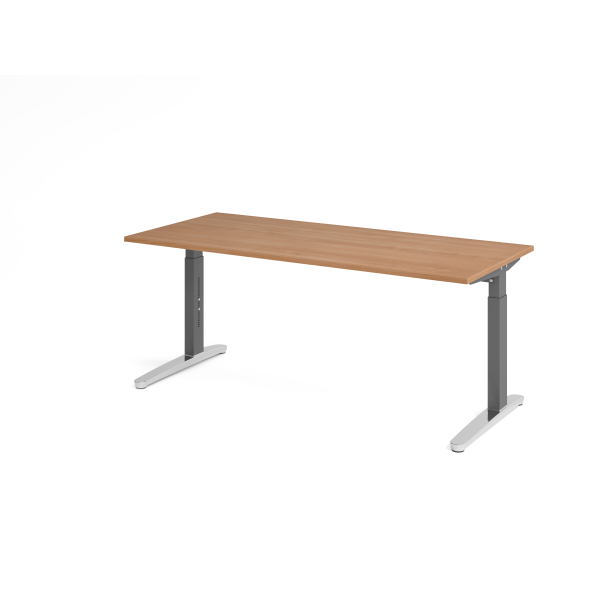 4032062172629 - Schreibtisch VXB manuell höhenverstellbar 85cm (H) 180x80cm (BxT) Nussbaum   graphit 4032062172629 Hammerbacher