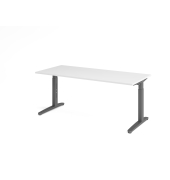 Schreibtisch VXB, manuell h&ouml;henverstellbar, 85cm (H), 180x80cm (BxT), wei&szlig; / graphit