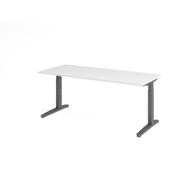 4032062172650 - eurokraft pro ANNY - Schreibtisch mit C-Fußgestell höhenverstellbar 650 - 850 mm Breite 1800 mm weiß   graphit