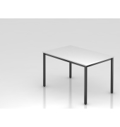 Besprechungstisch D-Serie, 72cm (H), 120x80cm (BxT), 4-6 Personen, rechteckig, wei&szlig; / schwarz