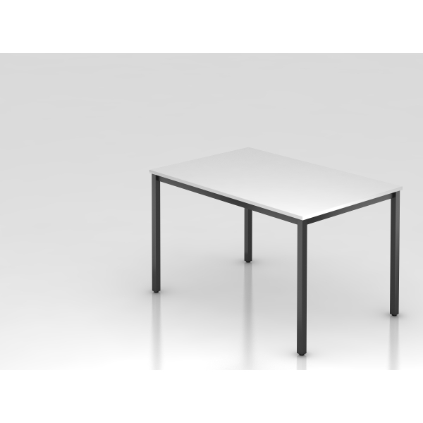4032062173602 - HAMMERBACHER Konferenztisch VDQ12 weiß rechteckig Vierkantrohr schwarz 1200 x 800 x 720 cm