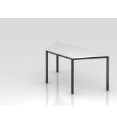 Besprechungstisch D-Serie, 72cm (H), 160x69cm (BxT), Trapezform, wei&szlig; / schwarz