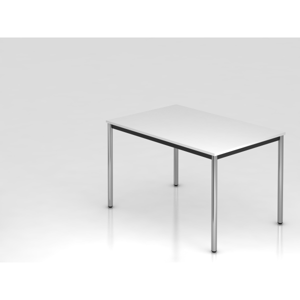 4032062173657 - HAMMERBACHER Konferenztisch VDR12 weiß rechteckig Rundrohr chrom 1200 x 800 x 720 cm